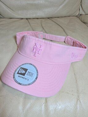 Woman's Golf Sun Beach Hat New York Mets VISOR Heather Pink by New Era MLB